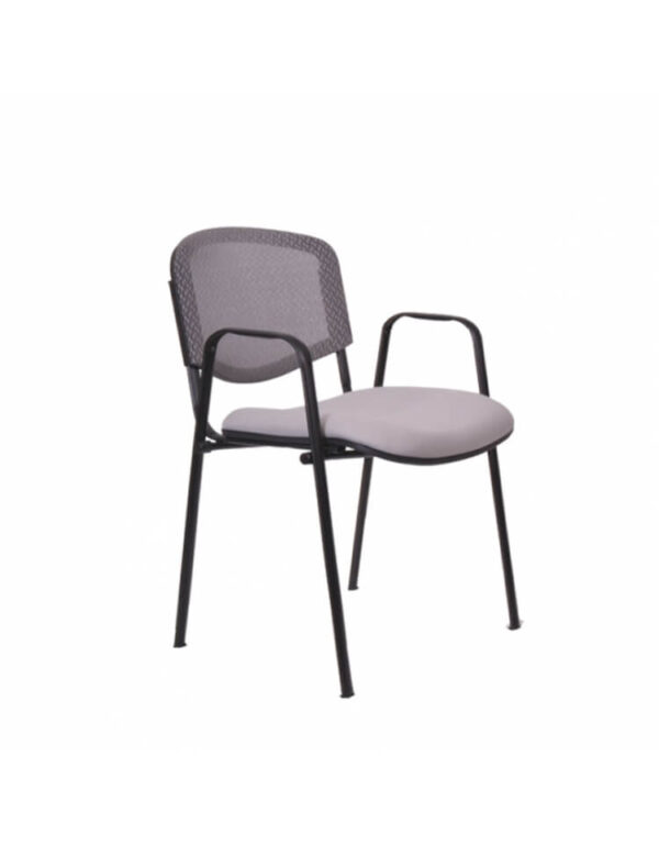 Silla para visitante con brazos y respaldo de malla BM 650 NET