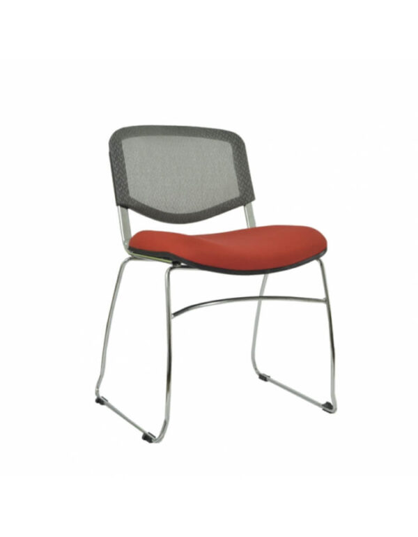 Silla para visitante con respaldo de malla y chasis de acero BM 655 NET